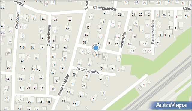 Kraków, Jasielska, 6, mapa Krakowa