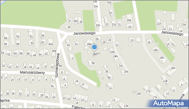 Kraków, Janowskiego Jana, 28b, mapa Krakowa