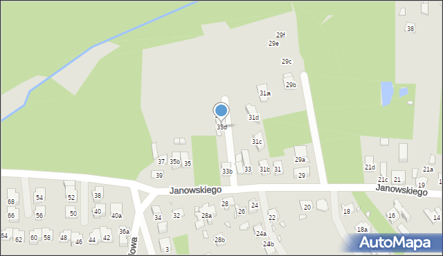 Kraków, Janowskiego Jana, 33d, mapa Krakowa