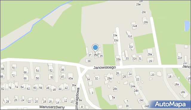 Kraków, Janowskiego Jana, 35b, mapa Krakowa