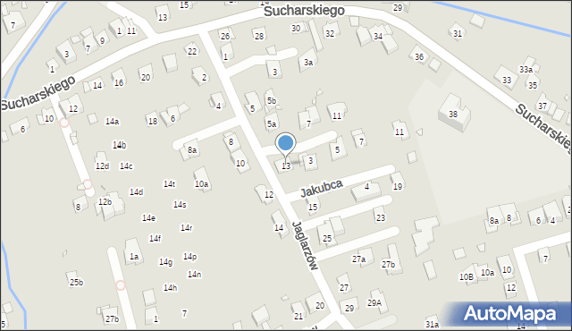 Kraków, Jaglarzów Michała i Stanisława, 13, mapa Krakowa