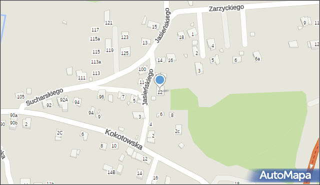 Kraków, Jasieńskiego Feliksa, 12, mapa Krakowa