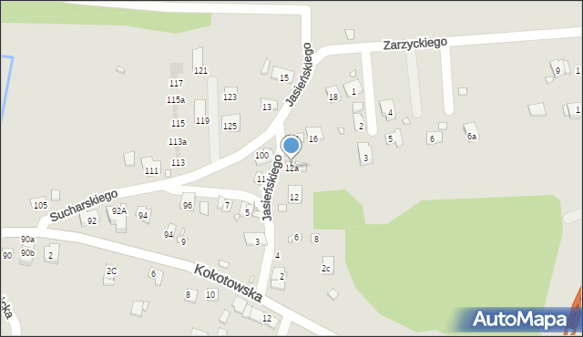 Kraków, Jasieńskiego Feliksa, 12a, mapa Krakowa