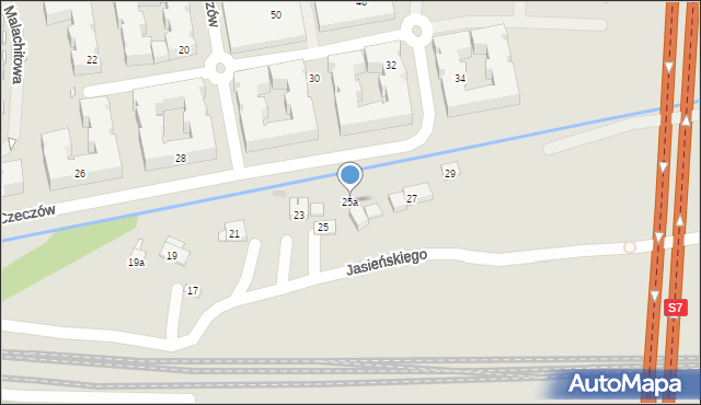 Kraków, Jasieńskiego Feliksa, 25a, mapa Krakowa