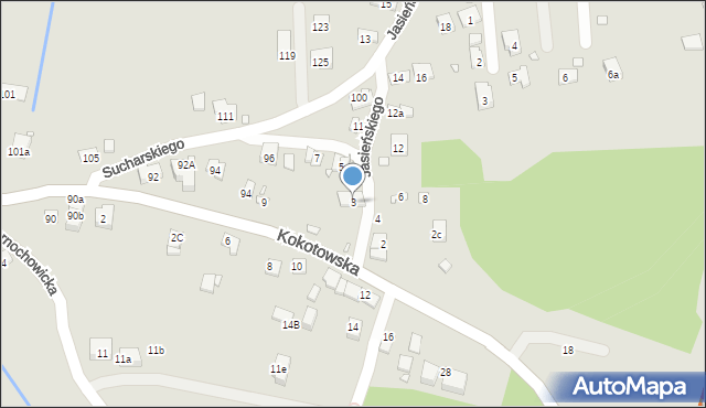 Kraków, Jasieńskiego Feliksa, 3, mapa Krakowa