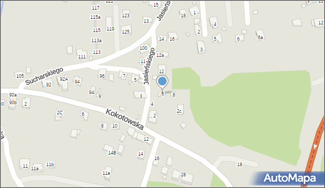 Kraków, Jasieńskiego Feliksa, 6, mapa Krakowa