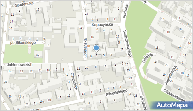 Kraków, Jabłonowskich, 7, mapa Krakowa