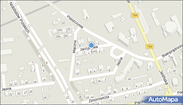 Kraków, Jarzynowa, 5, mapa Krakowa