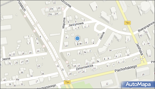 Kraków, Jasna, 8, mapa Krakowa