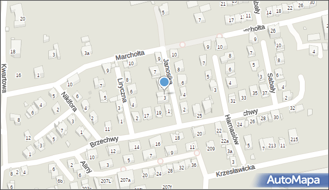 Kraków, Janosika, 3a, mapa Krakowa