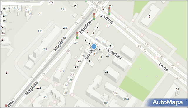 Kraków, Janusa Stefana, mjr. pil., 1b, mapa Krakowa