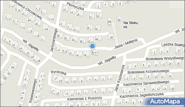 Kraków, Jasia i Małgosi, 22, mapa Krakowa