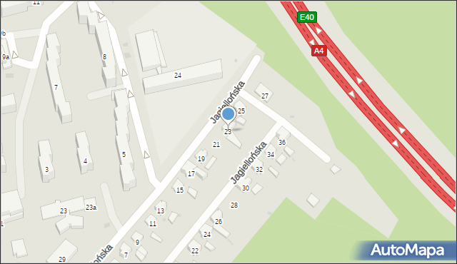Krapkowice, Jagiellońska, 23, mapa Krapkowice