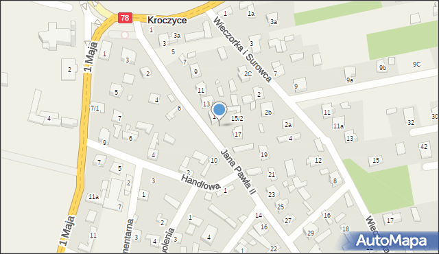 Kroczyce, Jana Pawła II, 15/1, mapa Kroczyce