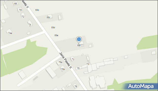 Kroczyce, Jana Pawła II, 69f, mapa Kroczyce