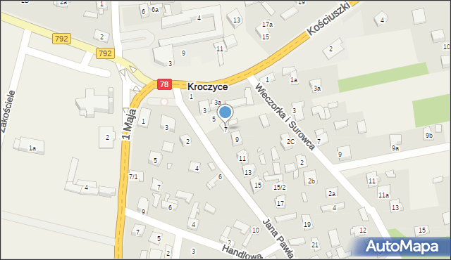 Kroczyce, Jana Pawła II, 7, mapa Kroczyce