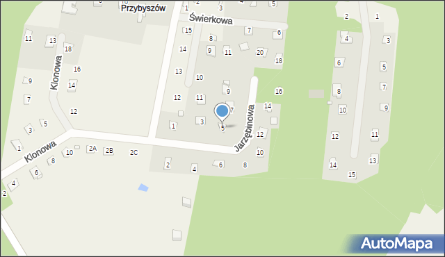 Kroczyce, Jarzębinowa, 5, mapa Kroczyce