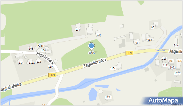 Krościenko nad Dunajcem, Jagiellońska, 100A, mapa Krościenko nad Dunajcem