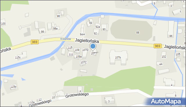 Krościenko nad Dunajcem, Jagiellońska, 107, mapa Krościenko nad Dunajcem