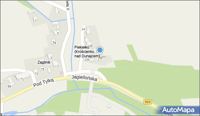 Krościenko nad Dunajcem, Jagiellońska, 132, mapa Krościenko nad Dunajcem