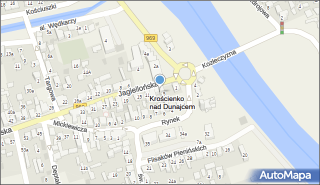 Krościenko nad Dunajcem, Jagiellońska, 7, mapa Krościenko nad Dunajcem