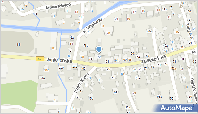 Krościenko nad Dunajcem, Jagiellońska, 72, mapa Krościenko nad Dunajcem