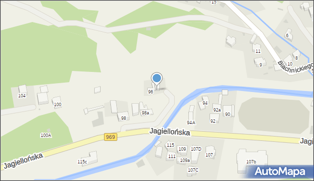 Krościenko nad Dunajcem, Jagiellońska, 96a, mapa Krościenko nad Dunajcem