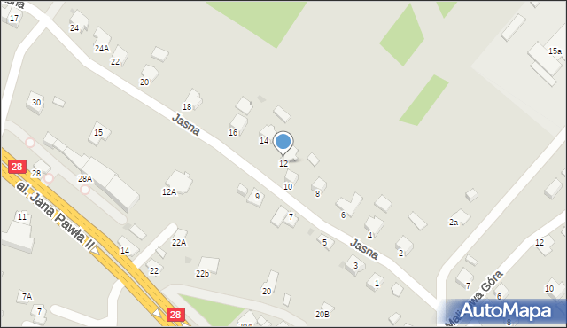 Krosno, Jasna, 12, mapa Krosna