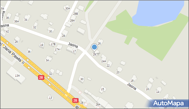 Krosno, Jasna, 24, mapa Krosna