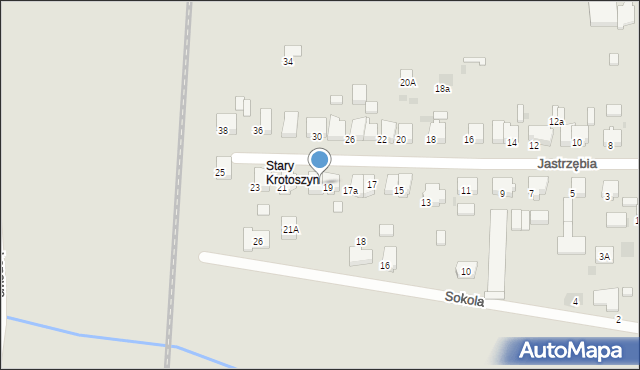 Krotoszyn, Jastrzębia, 19a, mapa Krotoszyna