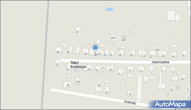Krotoszyn, Jastrzębia, 26, mapa Krotoszyna