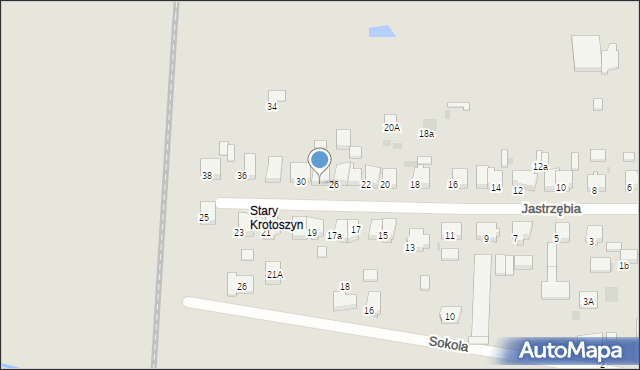 Krotoszyn, Jastrzębia, 28, mapa Krotoszyna