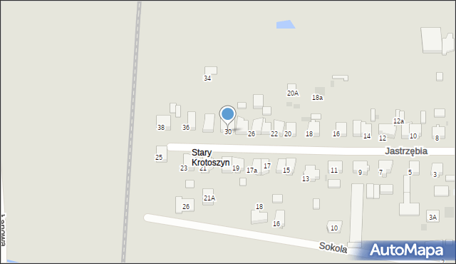 Krotoszyn, Jastrzębia, 30, mapa Krotoszyna