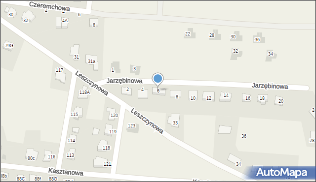 Kruszyn, Jarzębinowa, 6, mapa Kruszyn