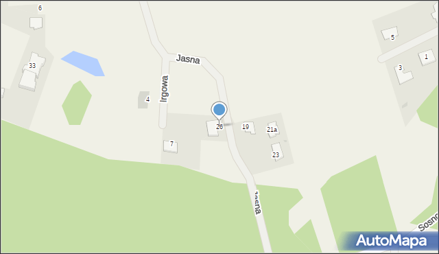 Kruszyn Krajeński, Jasna, 26, mapa Kruszyn Krajeński