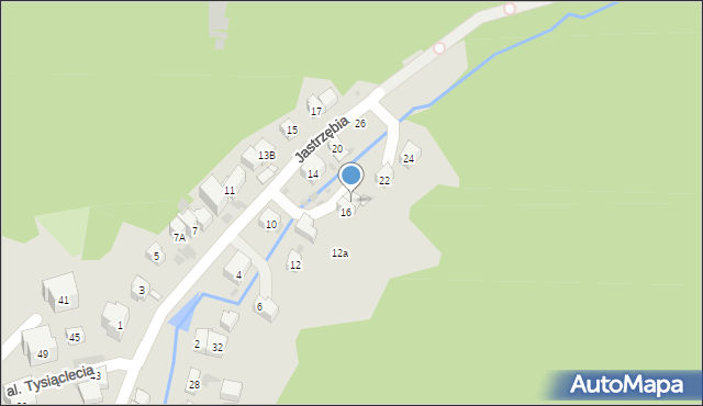 Krynica-Zdrój, Jastrzębia, 18, mapa Krynica-Zdrój