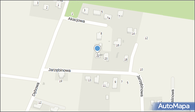 Krzeptów, Jarzębinowa, 22, mapa Krzeptów