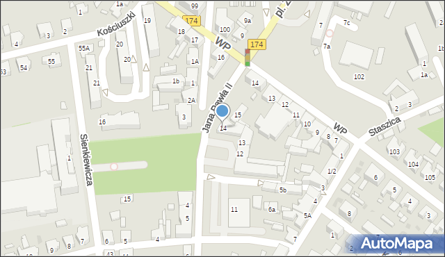 Krzyż Wielkopolski, Jana Pawła II, 14, mapa Krzyż Wielkopolski