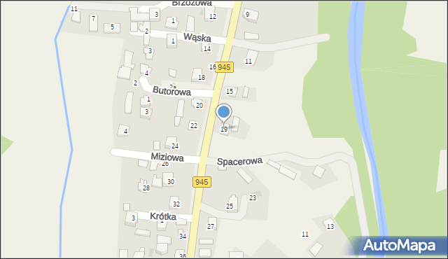 Krzyżowa, Jana Pawła II, 19, mapa Krzyżowa