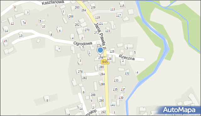 Krzyżowa, Jana Pawła II, 276, mapa Krzyżowa