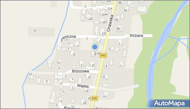 Krzyżowa, Jana Pawła II, 6, mapa Krzyżowa