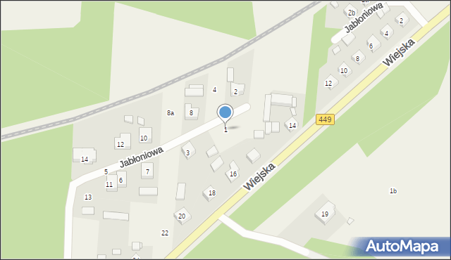 Książenice, Jabłoniowa, 1, mapa Książenice