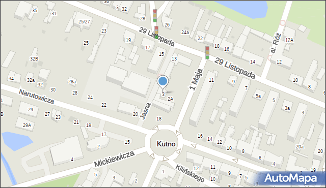 Kutno, Jasna, 3, mapa Kutno