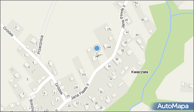 Kwaczała, Jana Pawła II, 145, mapa Kwaczała