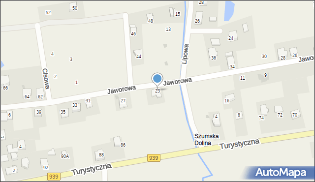 Łąka, Jaworowa, 23, mapa Łąka