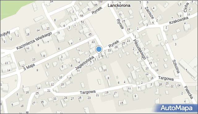 Lanckorona, Jagiellońska, 1, mapa Lanckorona