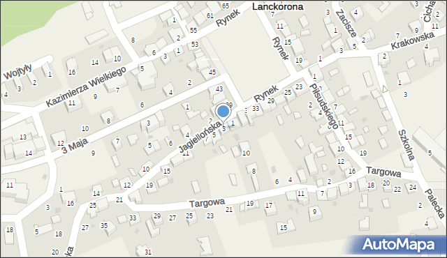 Lanckorona, Jagiellońska, 3, mapa Lanckorona