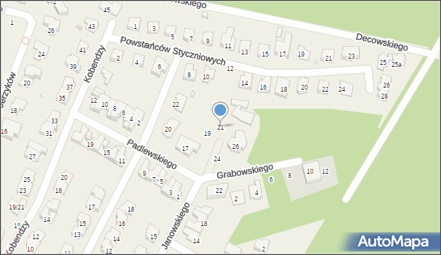 Latchorzew, Janowskiego Aleksandra, 21, mapa Latchorzew