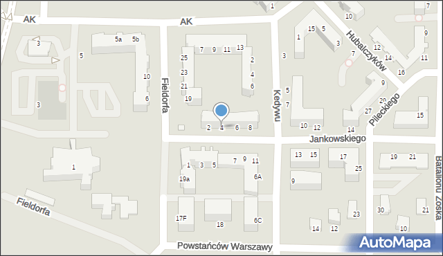 Legnica, Jankowskiego Stanisława Jana, 4, mapa Legnicy