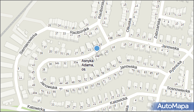 Legnica, Janowska, 24a, mapa Legnicy